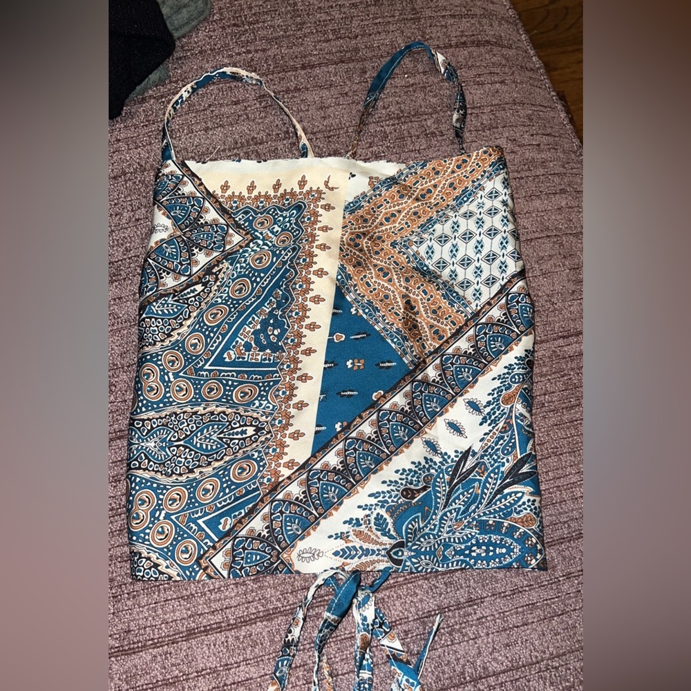 NWOT Silky Open Back Lace Up Tank size Small